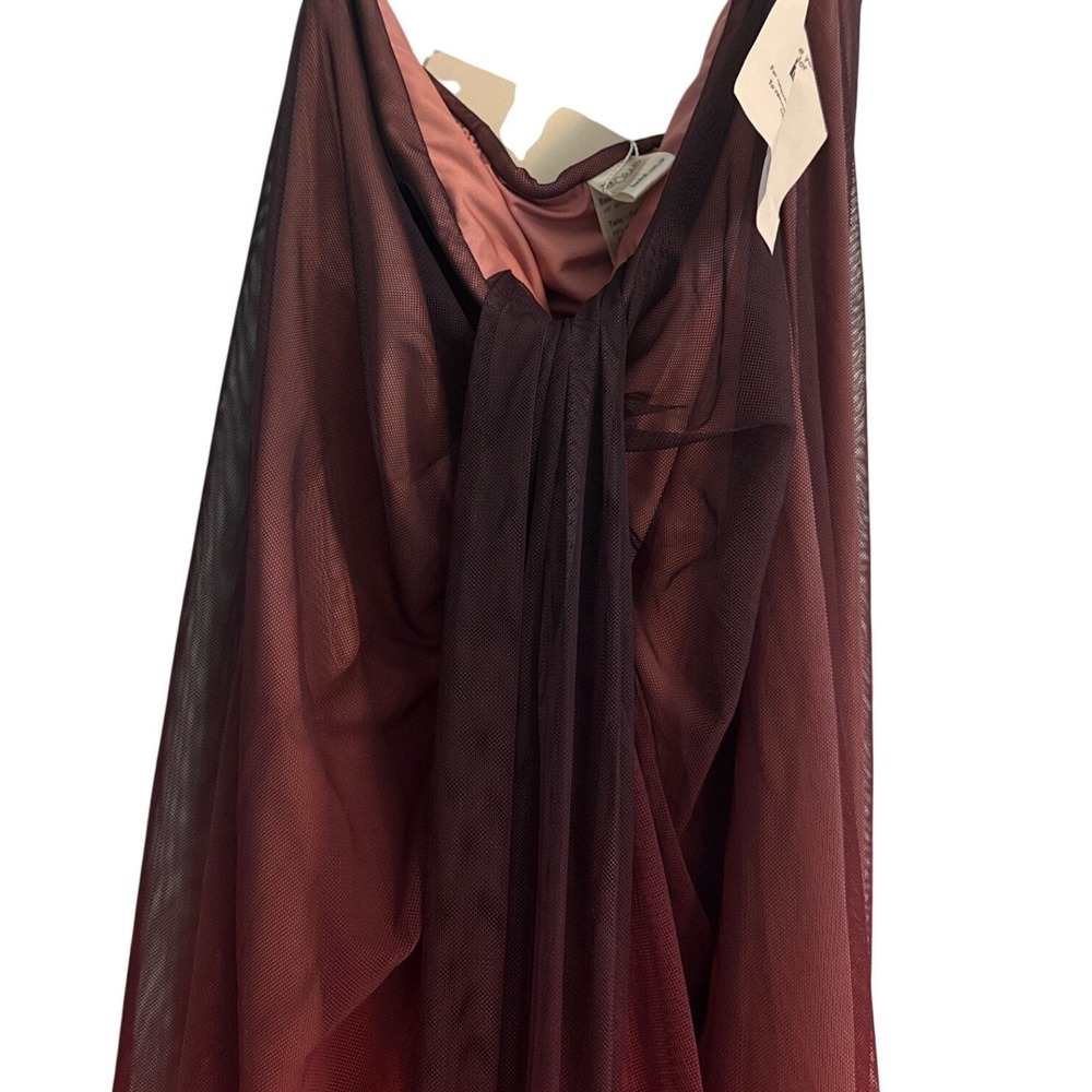 BAOBAB Lena Maxi Dress Cranberry Ombre Mesh Draped Gown BBAB-WD235 NWT Large - Picture 6 of 12